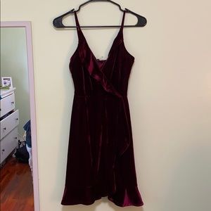 Red Velvet Wrap Dress